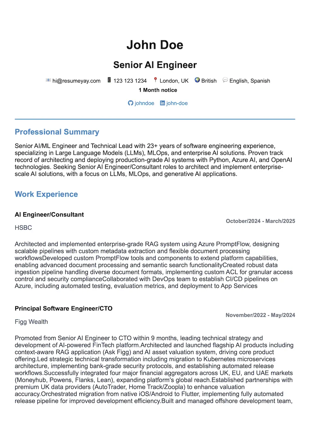 Minimal Resume Template