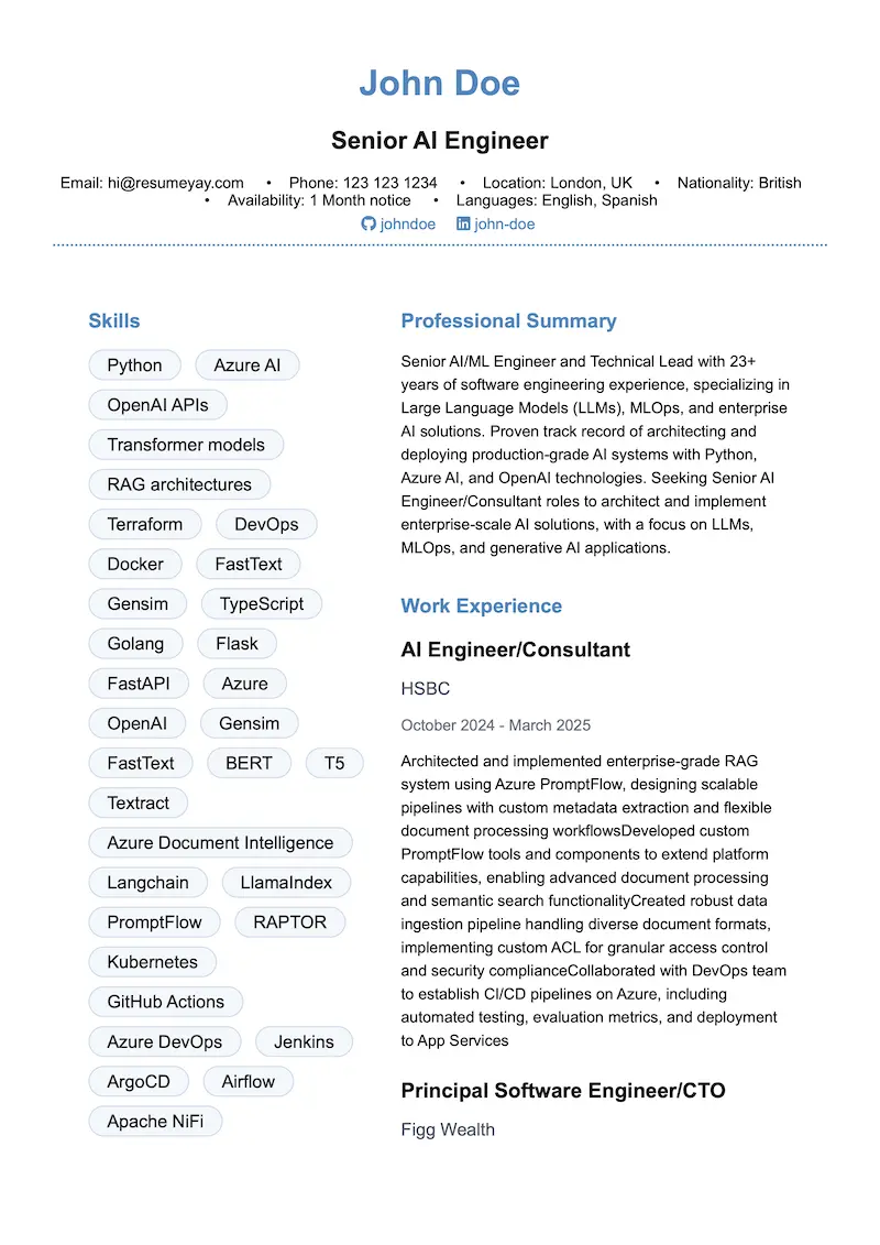 Tech Resume Template